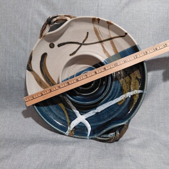 Christopher Bragg Studio Pottery Stoneware Chip and Dip 13” Serving Platter - Picture 7 of 7